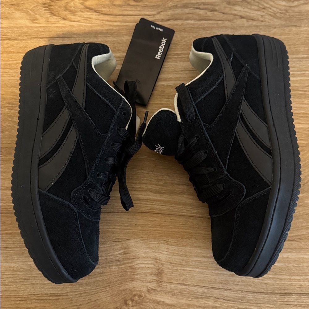 Reebok SOYAY Women’s Black Suede Sneakers Oxford Work Steel Safety Toe Casual 9W - Picture 10 of 14